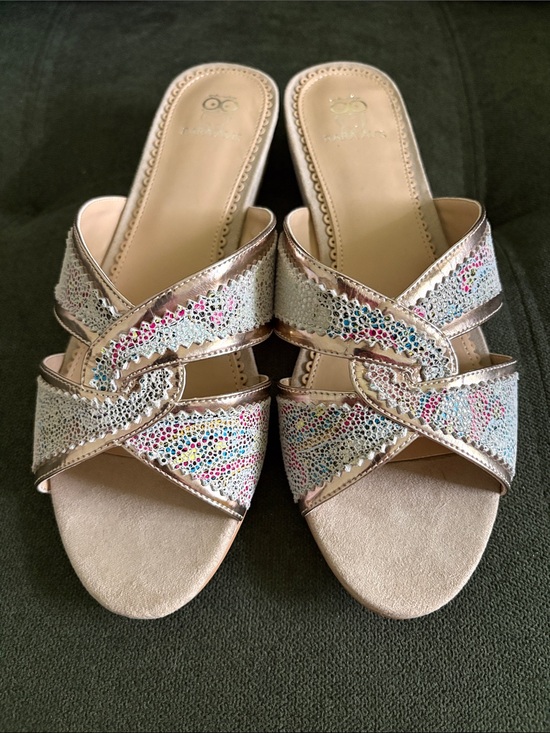 Rara Avis Shoes - Rara Avis Multicolored Leather Sandals Rose Gold w/ Crisscross Strap